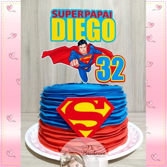 Topo de Bolo Super Men