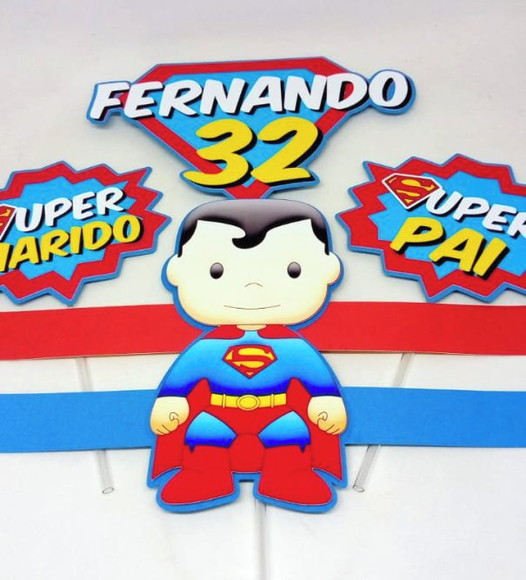 Topo de Bolo Super Men