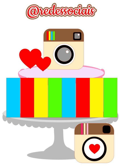 Topo de Bolo Instagram
