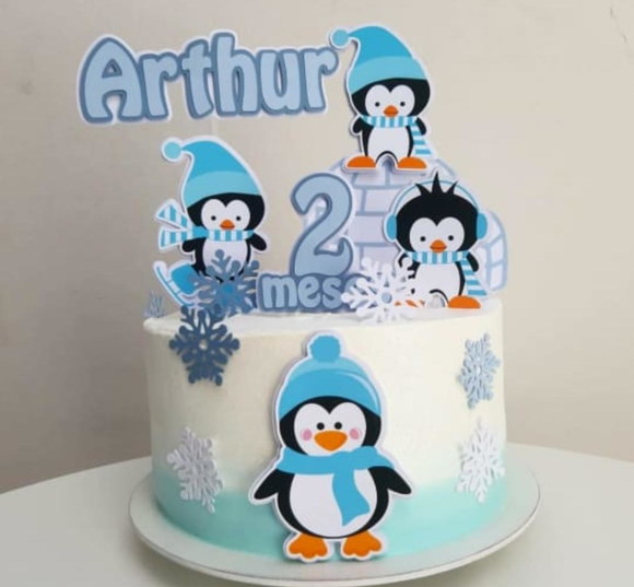 Topo de Bolo Pinguim