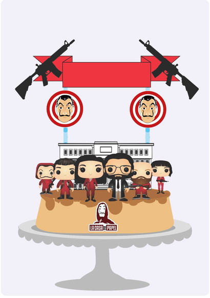 Topo de Bolo La Casa de Papel