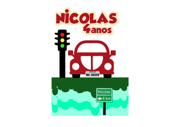 Topo de Bolo Carros (carro fusca)