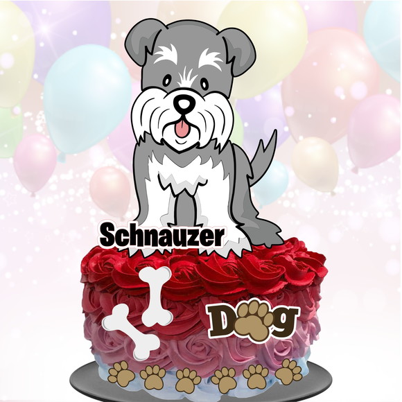 Topo de Bolo Cachorrinho (Schnauzer)