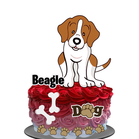 Topo de Bolo Cachorrinho (Beagle)