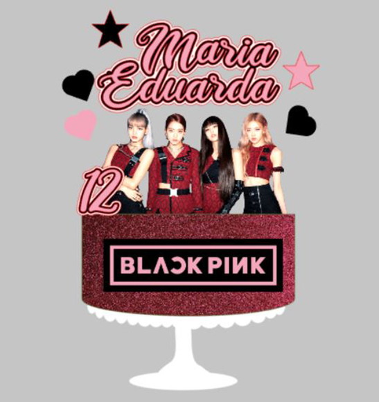 Topo de Bolo Black Pink