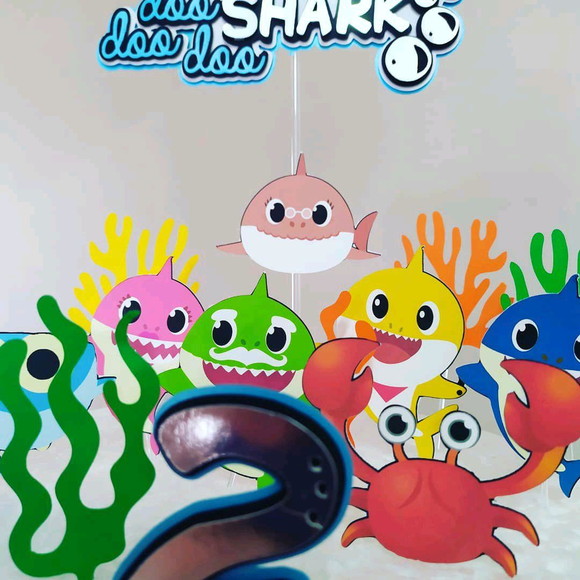 Topo de Bolo Baby Shark