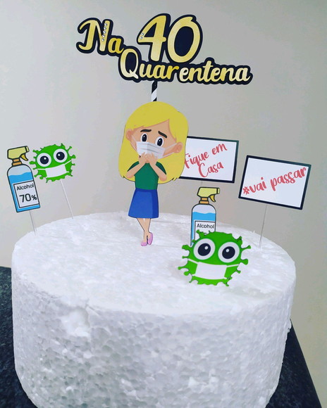 Topo de Bolo Quarentena