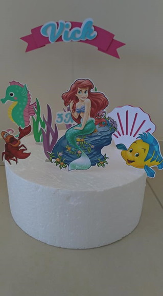 Topo de Bolo Pequena Sereia