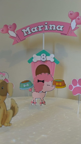 Topo de Bolo Dogs Cute