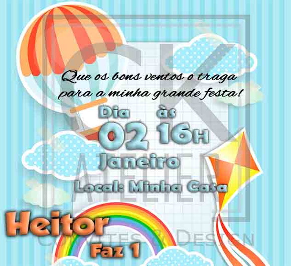 Convite Digital Pipa Balão
