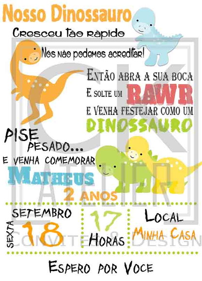 Convite Dinossauro