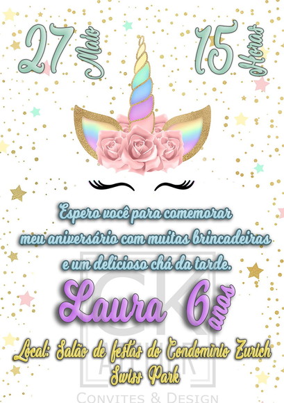 Convite Digital Unicórnio