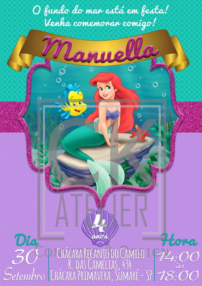 Convite Pequena Sereia