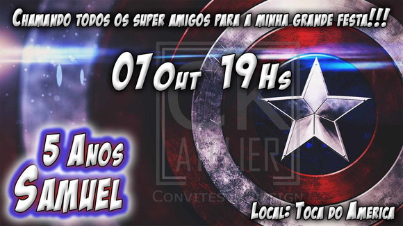 Convite Avengers - Capitão América