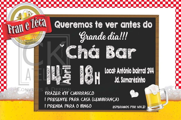 Convite Chá bar