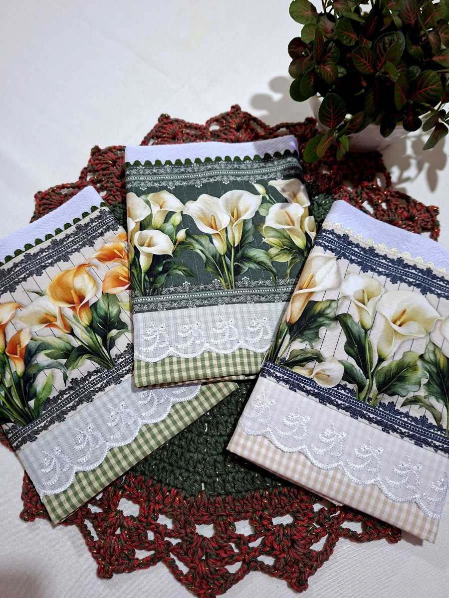 Kit de Panos de Prato Flores