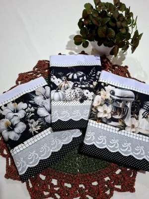 Kit de Panos de Prato Preto e Branco