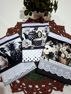 Kit de Panos de Prato Preto e Branco