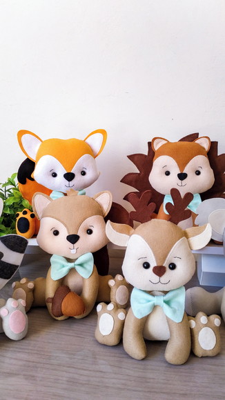 Bichinhos do Bosque em Feltro 30cm - Imagem 3