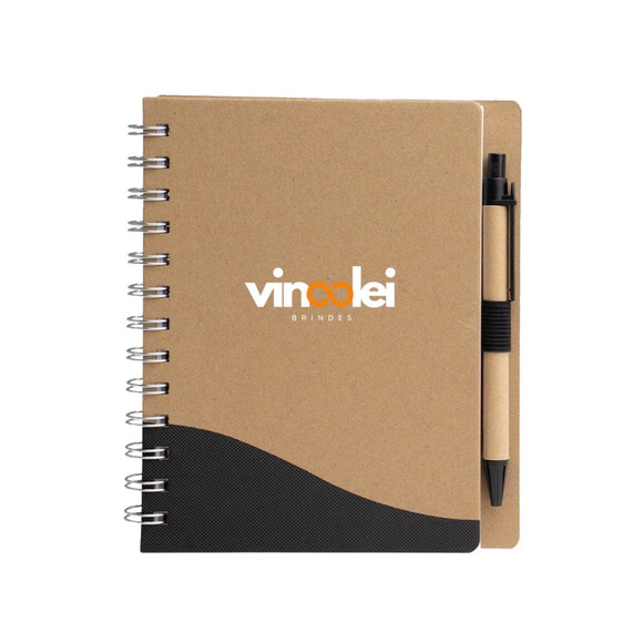 100 Caderno Personalizado Ecológico c Caneta Brinde Atacado