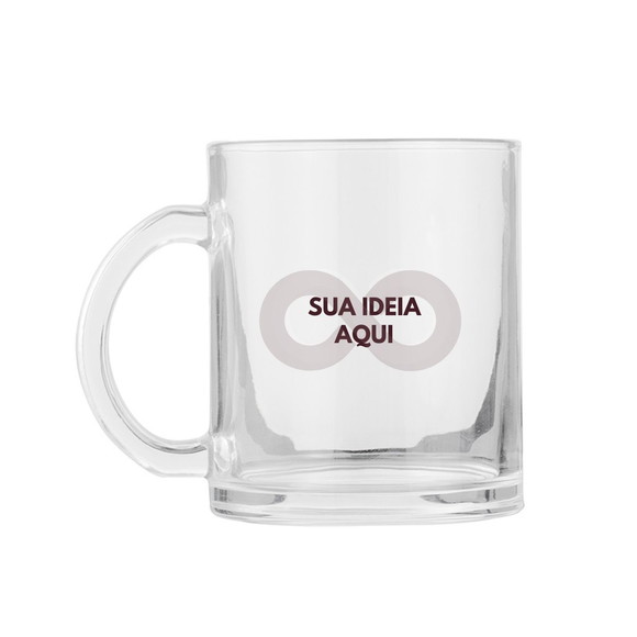 500 Caneca Personalizada Vidro 350ml Brinde Empresa Atacado
