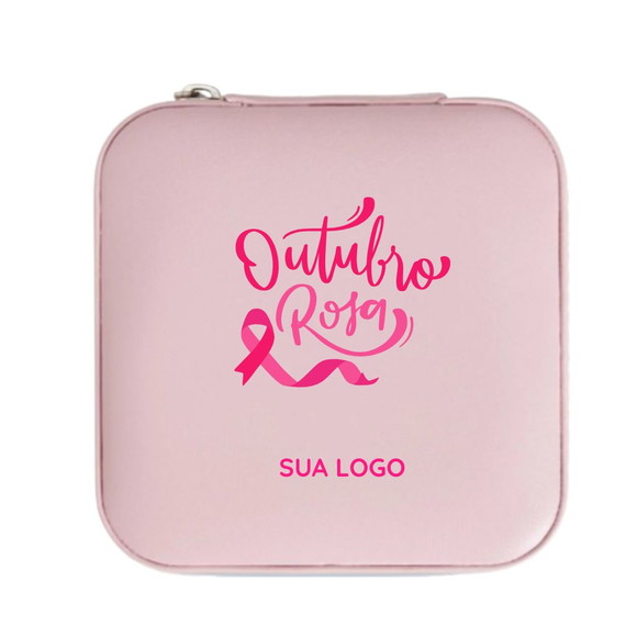 500 Porta-joias Outubro Rosa Personalizado Mini Brinde