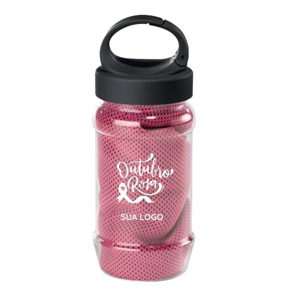50 Garrafas com Toalha Outubro Rosa 440ml Personalizada