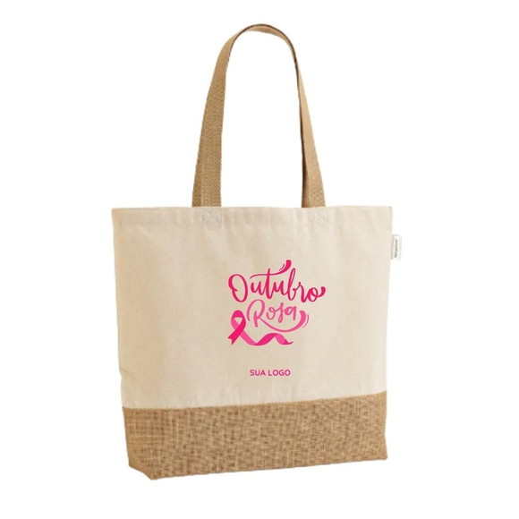 500 Maldivas Casual Ecobag Outubro Rosa Personalizada Brinde
