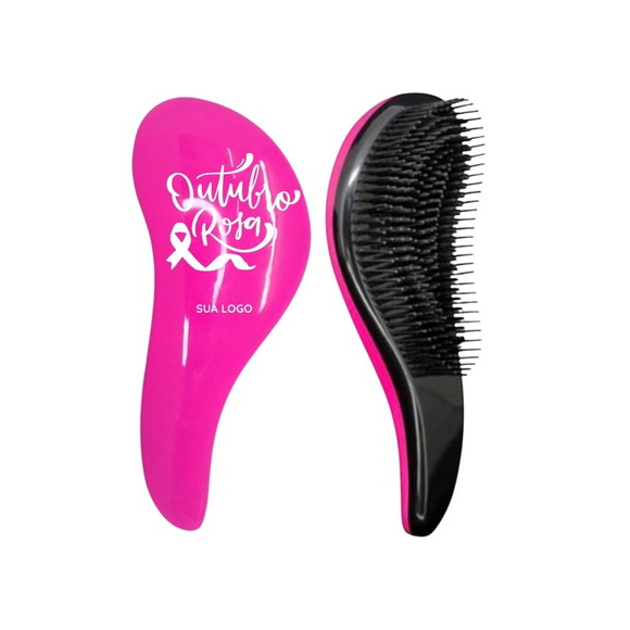 50 Escovas de Cabelo Mágica Personalizada Outubro Rosa