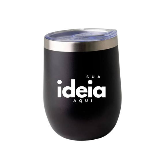 100 Copos Térmicos Personalizados Cuia 400ml c Tampa Brinde