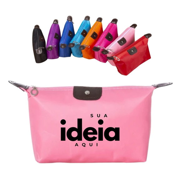 10 Necessaire Poliéster Impermeável Personalizada c/ Logo