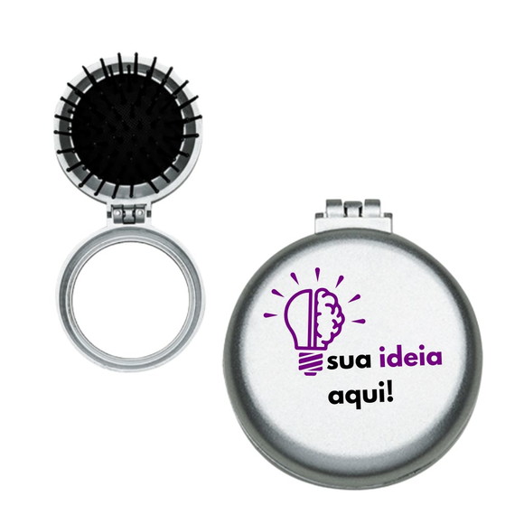 200 Escovas de Cabelo com Espelho Personalizado c/ Sua Logo