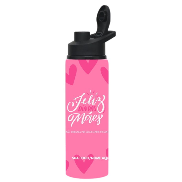 20 Garrafas Alumínio 600ml Personalizada Dia das Mães