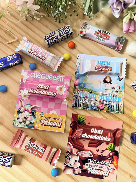 Card + Chocolate Bis Brinde Personalizado de Páscoa