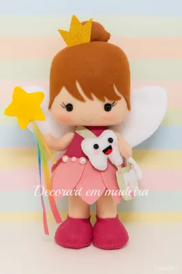 Boneca fada do dente decoração em feltro