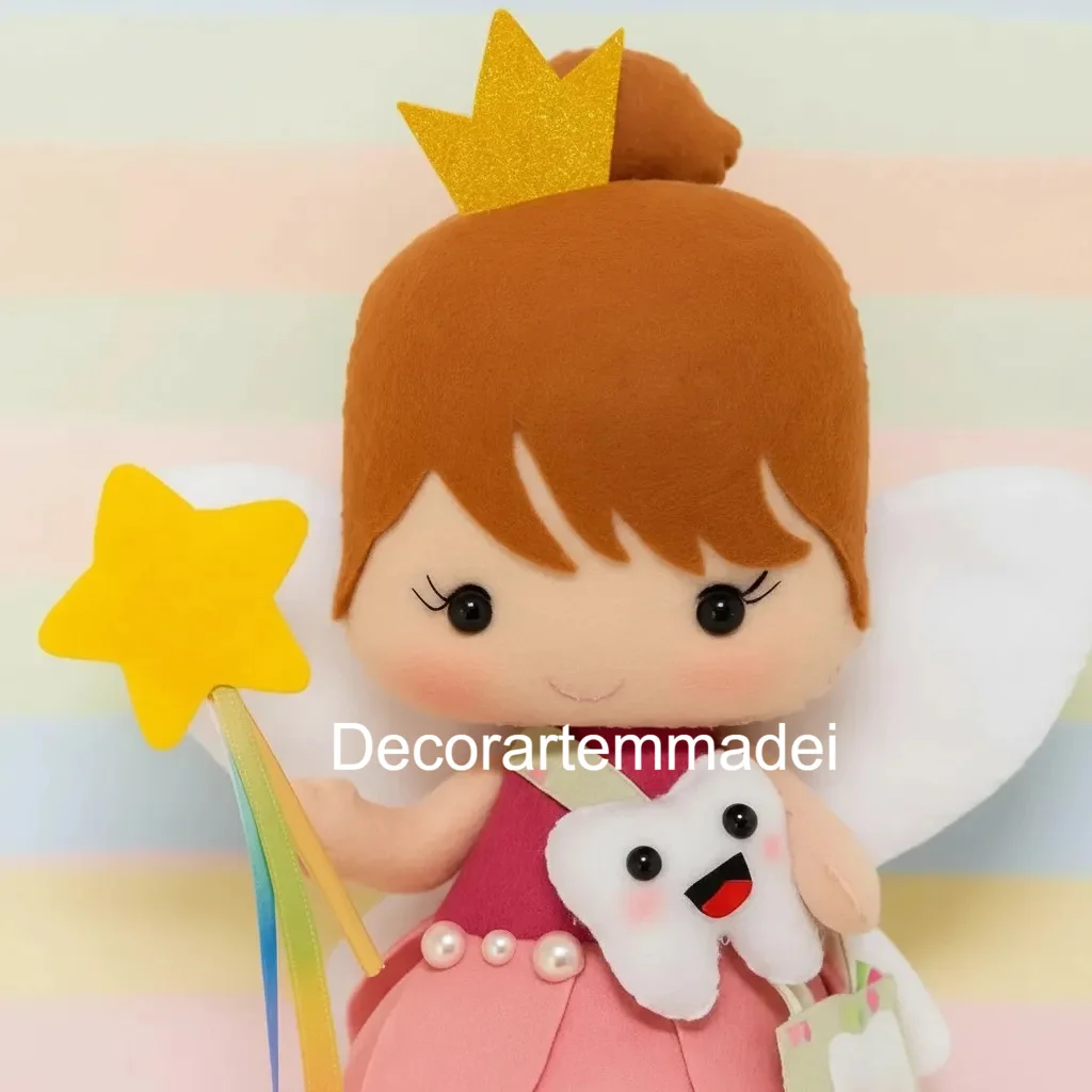 Boneca fada do dente decoração em feltro - Imagem 1