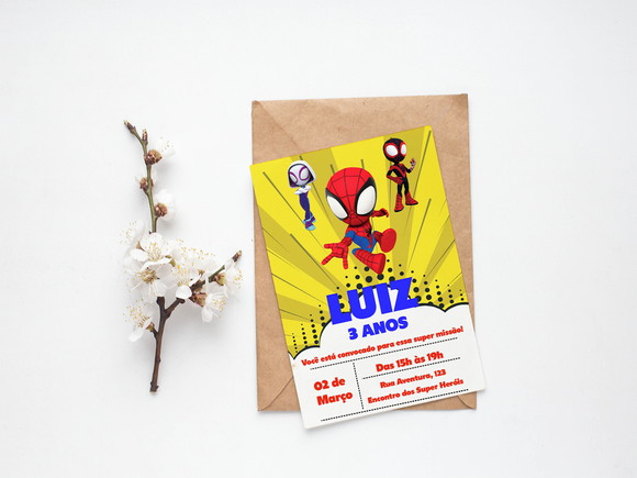 Convite Digital Personalizado Spidey