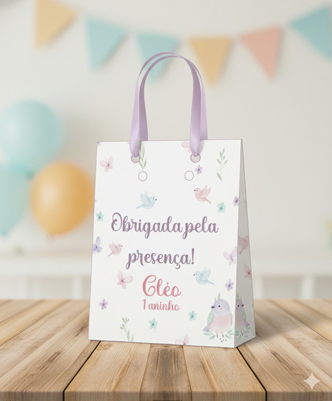 Sacolinha Personalizada Jardim Encantado Lembrancinha Tam P
