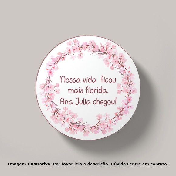 Tag Personalizada Maternidade Floral Rosa