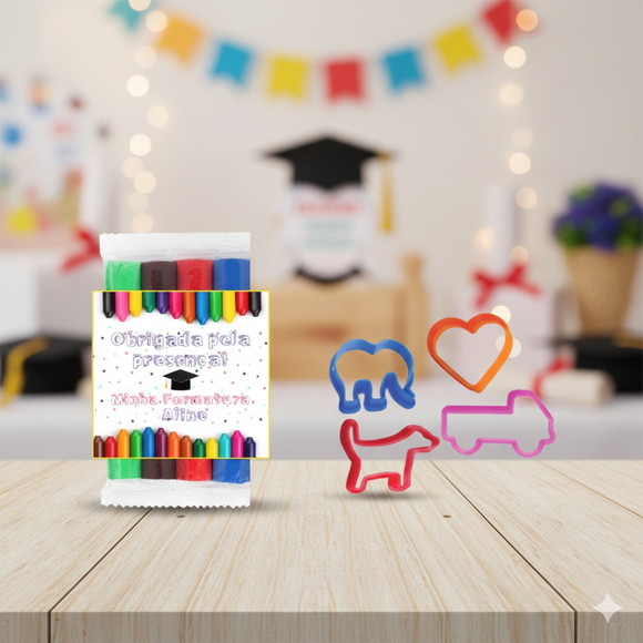 Lembrancinha Personalizada Formatura Massinha e Cortador