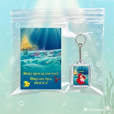 Chaveiro Personalizado Pequena Sereia Lembrancinha Infantil