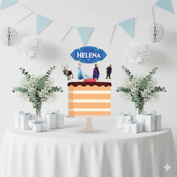 Topo de Bolo Personalizado Frozen