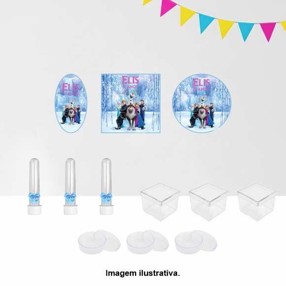 Kit Personalizado Latinha, Tubete, Caixinha Acrílica Frozen