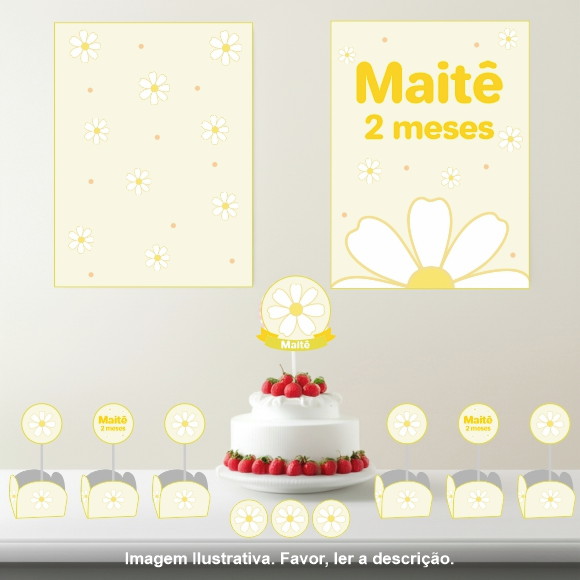 Kit Festa Personalizada Margaridas - 33 Itens