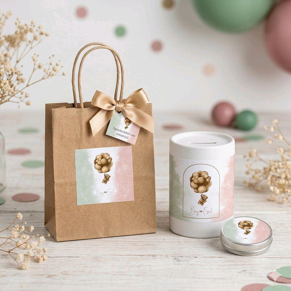 Kit Lembrancinha Personalizada Chá Revelação Aquarela