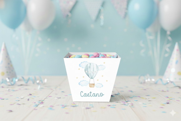 Cachepô Personalizado Balão Aquarela Centro de Mesa