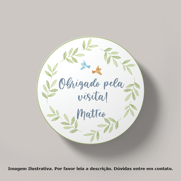 Tag Personalizada Passarinho Menino