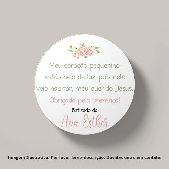 Tag Personalizada Batizado Minimalista