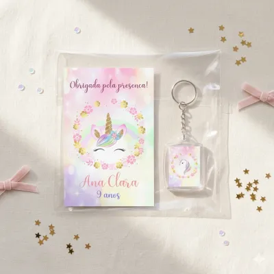 Chaveiro Personalizado Unicórnio Lembrancinha Aniversário