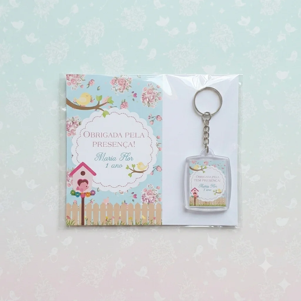 Chaveiro Personalizado Jardim Encantado Lembrancinha